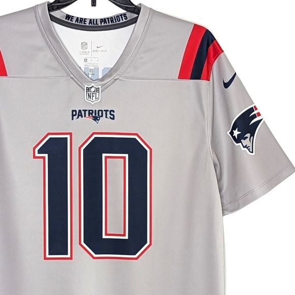 NE Patriots Mac Jones #10 Nike Gray Inverted Official NFL Legend Jersey Size XL - Picture 5 of 16